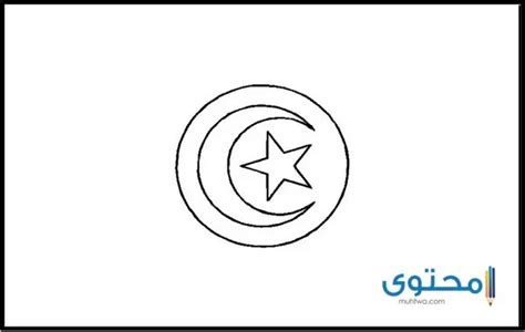 علم تونس و فلسطين للتلوين